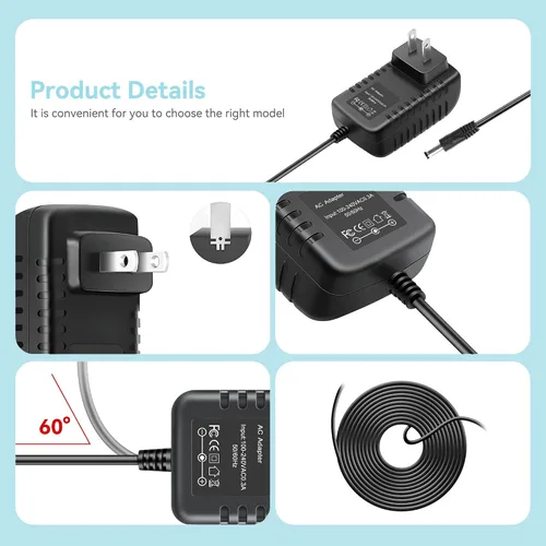 Miniatura 3 de Cable adaptador de corriente alterna de 6V 2A compatible con ProForm Elliptical Smart Strider 6.0 10.0 ZE, 480 490 500 600 LE, 390 395 475 Cardio