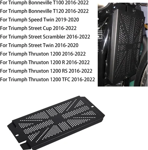 Miniatura 2 de Protector de radiador de motocicleta para Triumph Bonneville T100 T120 Bobber Speed Street Twin Street Cup Scrambler Thruxton 1200 R S TFC
