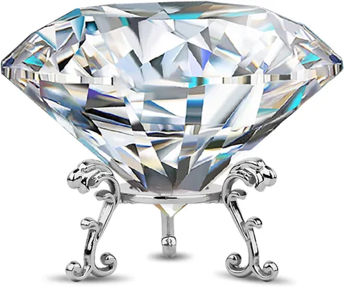 Miniatura 10 de Adwikoso Pisapapeles de diamantes de cristal grande con soporte, joyas, decoración de boda, centros de mesa, decoración del hogar, 3.15 pulgadas