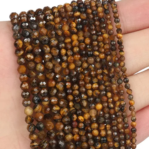 Miniatura 13 de 180 piezas 2mm Cuentas de piedras preciosas de turquesa africana natural facetada redonda suelta para hacer joyas