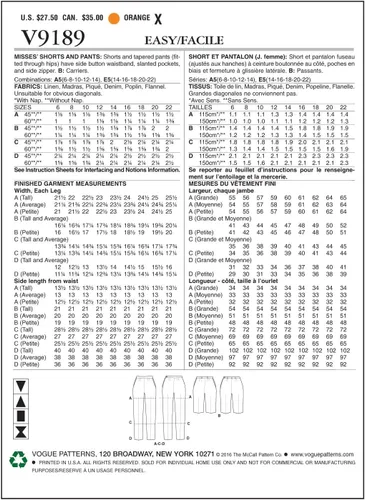 Miniatura 2 de Vogue Patterns Pantalones cortos y cónicos de Misses', 14-16-18-20-22 pulgadas, naranja