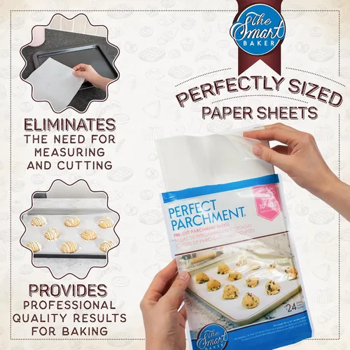 Miniatura 4 de The Smart Baker, hojas de papel de pergamino precortadas, S, Blanco