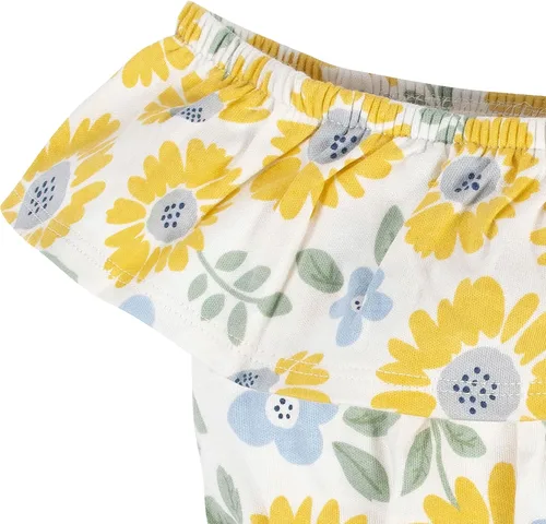 Miniatura 4 de Gerber Conjunto de mameluco y diadema de 2 piezas con cuello ancho para bebés y niñas