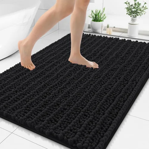 Miniatura 111 de Smiry Alfombras de Baño 24x16 pulgadas, Alfombras de Baño de Chenilla Extra Suaves y Absorbentes, Respaldo de Goma Antideslizante, Lavable a Máquina
