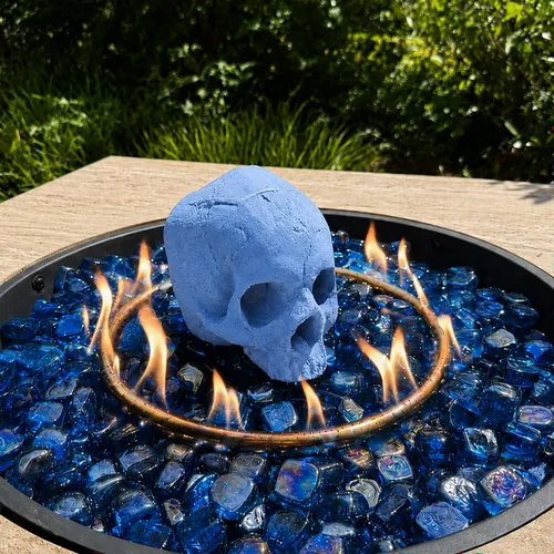 Miniatura 9 de Troncos de fuego de calavera de cerámica, calaveras de hoguera, troncos de calavera de cerámica, cabeza de esqueleto/decoración de calavera