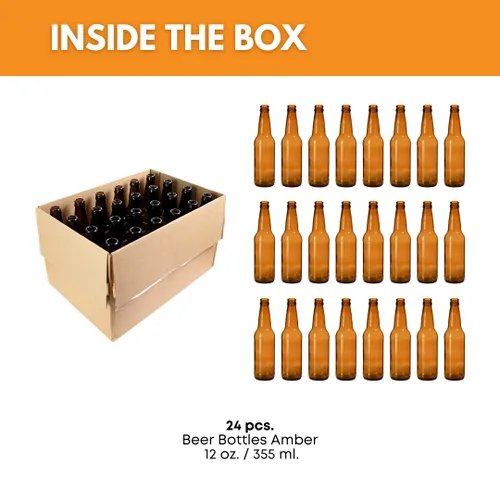 Miniatura 2 de Suministro de botellas de cerveza Amber (pack de 24 unidades), 12 onzas, de elaboración casera, de Moster Brew