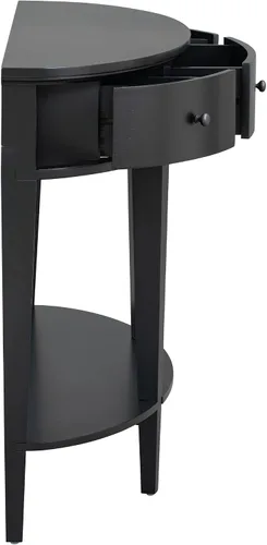 Miniatura 4 de LUMISOL Mesa consola de entrada Half Moon con 3 cajones de almacenamiento y estante, mesa de sofá detrás del sofá para sala de estar, vestíbulo