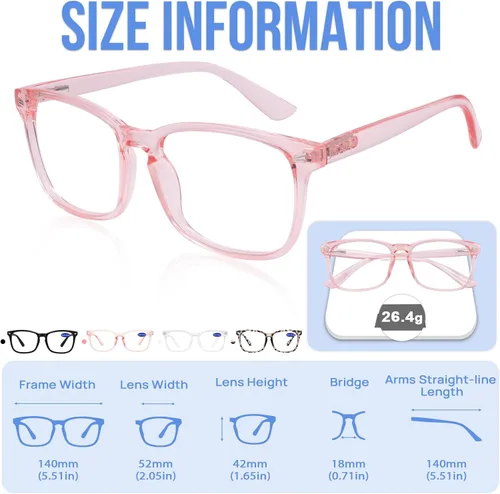 Miniatura 6 de 4 PAQUETES Gafas de Lectura con Bloqueo de Luz Azul para Mujeres 1.0 1.25 1.5 1.75 2.0 2.25 2.5 2.75 3.0 3.5 4.0 5.0 6.0 1a- Rosa lindo*4