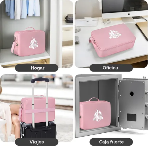 Miniatura 9 de BALEINE Caja de Documentos Ignífuga con Cerradura, Bolsa de Documentos Ignífuga Portátil Impermeable Cajas de Archivos Ignífugas para Documentos