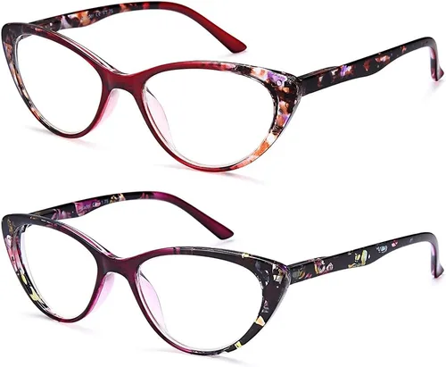 Miniatura 2 de EYEURL Gafas de lectura de ojo de gato para mujer, juego de 2 lentes de lectura con bloqueo de luz azul + 1.5 lentes de calidad para mujer, marco