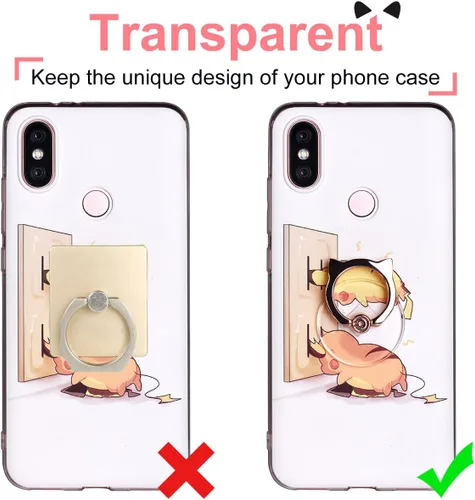 Miniatura 5 de Soporte de Anillo de Teléfono con Gato - EI Sonador Soporte de Anillo de Teléfono Celular Transparente Soporte Transparente Agarre para Dedos