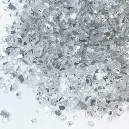 Miniatura 2 de 2lb/910g Vidrio de Espejo Triturado para Manualidades 6-8mm Resina Adhesiva Arte Decorativo DIY Piezas de Espejo Triturado Cristal de espejo de 2 lb