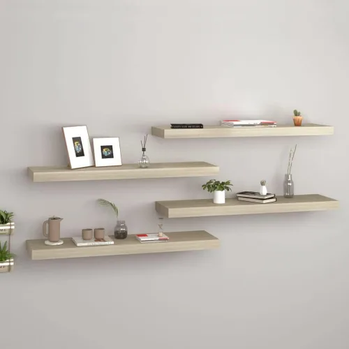 Miniatura 87 de Estantes flotantes de pared, juego de 4 estantes decorativos para montar en la pared, estante colgante con soportes invisibles para decoración