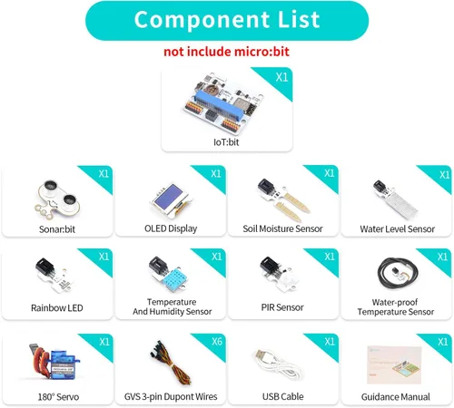 Miniatura 2 de ELECFREAKS Microbit Smart Agriculture Kit Micro:bit Sensor Starter Kit Pulpo Series Sensor, DIY Programación STEM Kit con Módulos Electrónicos