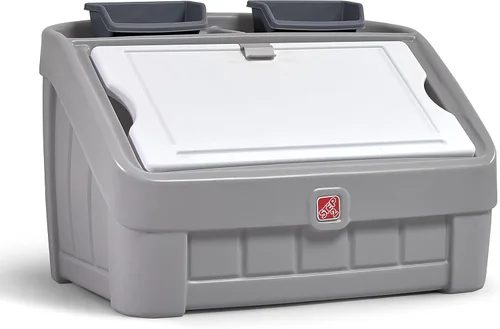 Miniatura 8 de Step2 Caja de juguetes y tapa de arte 2 en 1, contenedor y organizador de juguetes para niños, caballete y cofre en uno, hecho de plástico duradero