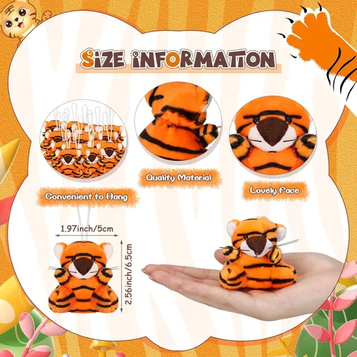 Miniatura 2 de Blueweenly 100 piezas de juguetes de peluche de animales pequeños de peluche a granel, mini llaveros suaves y lindos peluches pequeños, regalos a