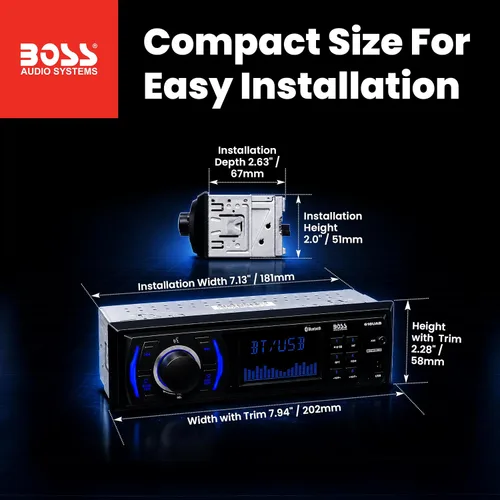 Miniatura 5 de BOSS Audio Systems 609UAB Estéreo multimedia para automóvil - Din único, audio Bluetooth y llamadas manos libres, micrófono integrado, reproductor