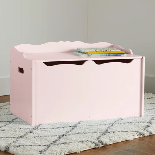 Miniatura 8 de Amazon Basics Caja de juguetes para niños, baúl organizador de madera, rosa, 30 x 18 x 19 pulgadas