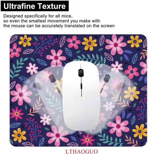 Miniatura 4 de Alfombrilla de mouse con diseño floral de margaritas, alfombrilla de mouse de goma antideslizante para oficina, trabajo, computadora, computadora