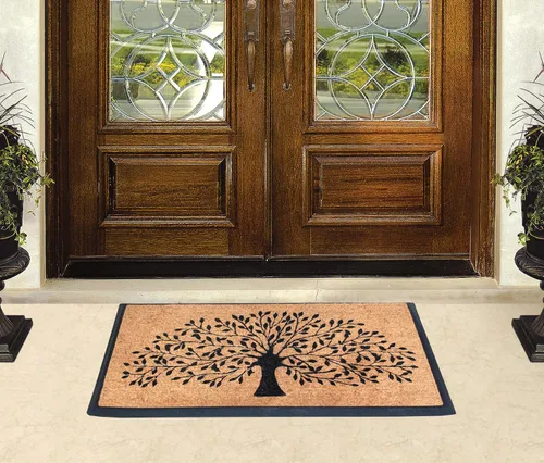 Miniatura 49 de A1HC Tapete para Puerta de Fibra de Coco Natural y Caucho, 30"x48" – Grueso, Duradero, Resistente, Anti-Desprendimiento, Resistente a
