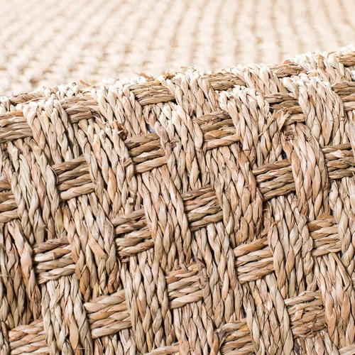 Miniatura 7 de SAFAVIEH Alfombra de Área 6x9 pies - Colección de Fibra Natural - Natural y Gris Oscuro, Hierba Marina, Patrón de Tejido de Canasta con Borde