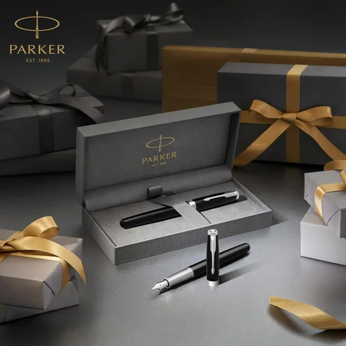 Miniatura 5 de PARKER Sonnet 1931523 - Bolígrafo de punta fina, laca negra mate con borde de paladio, tinta negra de punta fina (1931523), negro mate y cromo