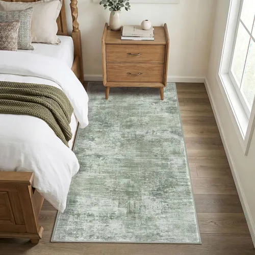 Miniatura 693 de IOHOUZE Alfombra abstracta lavable de 3 x 12 pies para pasillos, antideslizante para cocina, camino de entrada de lana sintética para interiores