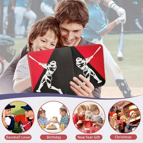 Miniatura 6 de Carpeta de tarjetas de béisbol de 440 bolsillos, 55 fundas pequeñas de béisbol, carpeta de béisbol de 3 anillos con cremallera, 4 bolsillos