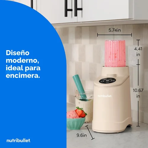 Miniatura 7 de nutribullet Chill Máquina de helados, para gelato, sorbete, yogur congelado, cuencos de batidos, tamaño compacto, (2) aptos para lavavajillas de 16