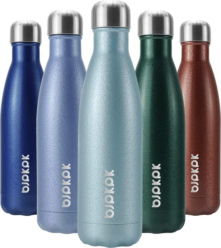 Miniatura 74 de BJPKPK Botella de Agua Aislada 17oz Botellas de Agua de Acero Inoxidable Apta para Lavavajillas Metal Térmica Mantiene Frío y Caliente, Gris Niebla