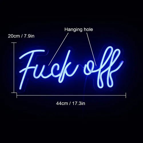Miniatura 3 de Lucunstar Letrero de neón para decoración de pared, luces LED azules para decoración de pared, letreros de neón regulables, funciona