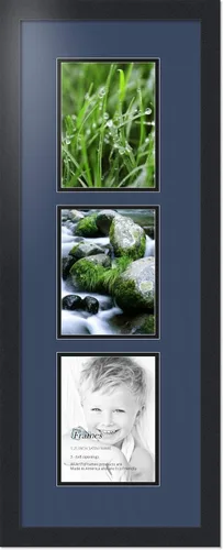 Miniatura 237 de ArtToFrames Marco de fotos tipo collage con estera doble con 3 aberturas de 5x7 y marco negro satinado Uva