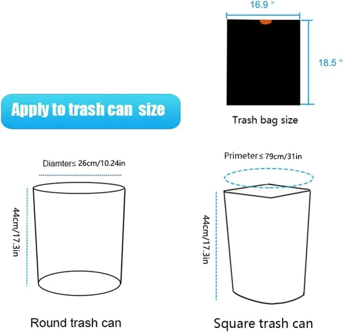 Miniatura 7 de Bolsa de basura con cordón de 2 a 3 galones, forro para bolsa de basura pequeña adecuada para contenedores de basura de 2 galones, 2.3 galones, 2.4