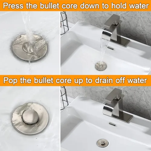 Miniatura 6 de Tapón de drenaje para fregadero de baño para orificios de drenaje estándar de 1.1 a 1.5 pulgadas, tapones de fregadero emergentes, filtro de drenaje