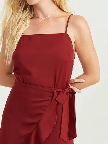 Miniatura 4 de ALTAR'D STATE Vestido de manga larga para mujer, con estampado floral, cuello cuadrado, casual, para verano y otoño, Pomegranate