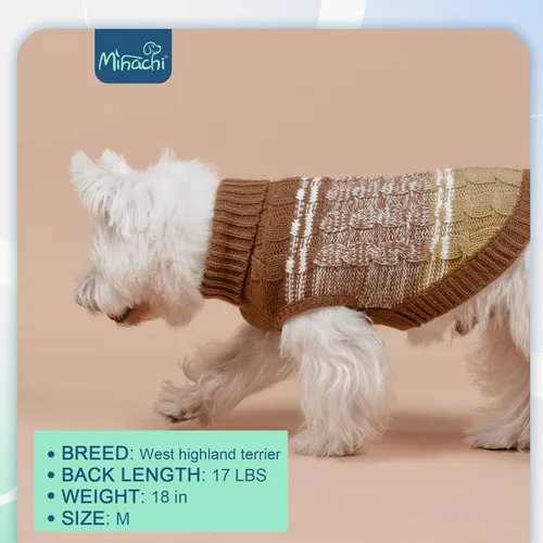 Miniatura 6 de Mihachi Suéteres para Perros Pequeños y Medianos Niña o Niño, Camisa Cálida y Suave para Perros, Abrigo para Perros para Clima Frío con Cuello