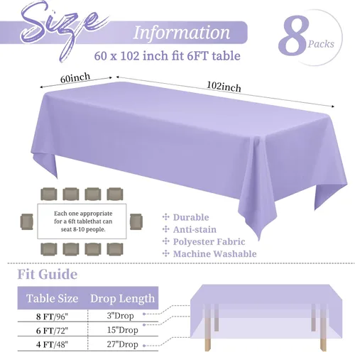 Miniatura 557 de Showgeous Paquete de 4 manteles redondos color rosa intenso de 120 pulgadas de poliéster para mesas redondas, manteles de tela decorativa lavable