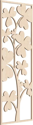 Miniatura 145 de 9 3/8 pulgadas de ancho x 24 3/8 pulgadas de alto x 1/4 pulgadas de alto, Bradford Paneles de pared decorativos de madera de calado, roble rojo rojo