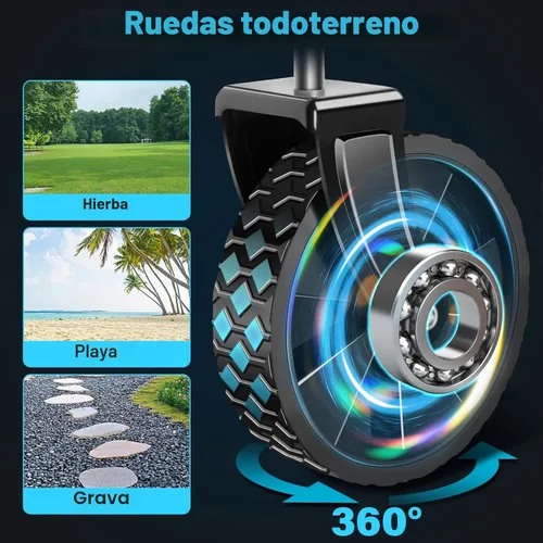 Miniatura 6 de Carro plegable con ruedas: Carro de utilidad plegable de 360LBS de alta resistencia - Carro de compras portátil todo terreno para compras