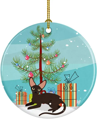 Miniatura 23 de Caroline's Treasures Árbol de Navidad de gato asiático, adorno de cerámica para colgar en el árbol de Navidad, decoración para el hogar, Navidad