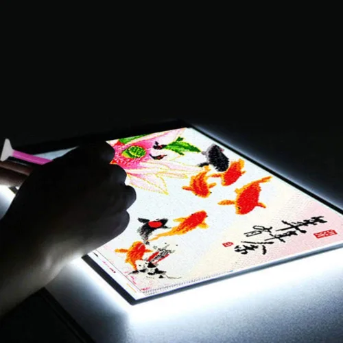 Miniatura 3 de Caja de luz de brillo ajustable A5, caja de luz LED para trazado, tablero de dibujo artístico, bloc de copia con función de memoria, mesa con cable
