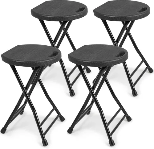 Miniatura 8 de COOZMENT Taburete plegable con asa, taburete de campamento portátil resistente de 550 libras, taburete plegable con pies antideslizantes