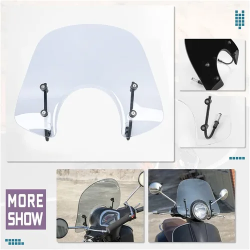 Miniatura 6 de Deflector de Pantalla de Viento para Motos Deportivas y Scooters, Parabrisas para Piaggio Vespa LX 150 125 50 LX125 LX150 LX50 GT200 GT 200 GTS250