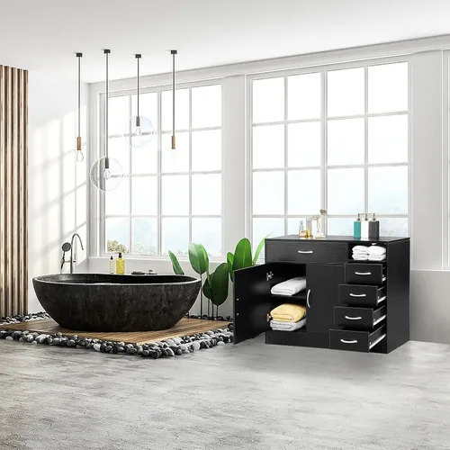 Miniatura 2 de Henf Gabinete de almacenamiento de spa para salón de belleza, estación de peluquería de madera, equipo de spa, gabinete de peluquería de baño