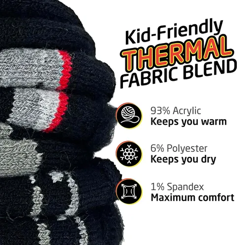 Miniatura 2 de HOT FEET Calcetines térmicos para niños, calcetines cálidos con aislamiento de invierno para niños y niñas, cómodos y gruesos, paquete de 2