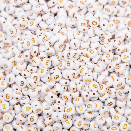 Miniatura 3 de 1000 cuentas de números acrílicos redondos, cuentas redondas de números de 0.16 x 0.27 pulgadas, cuentas de números mixtos, para joyería, pulseras