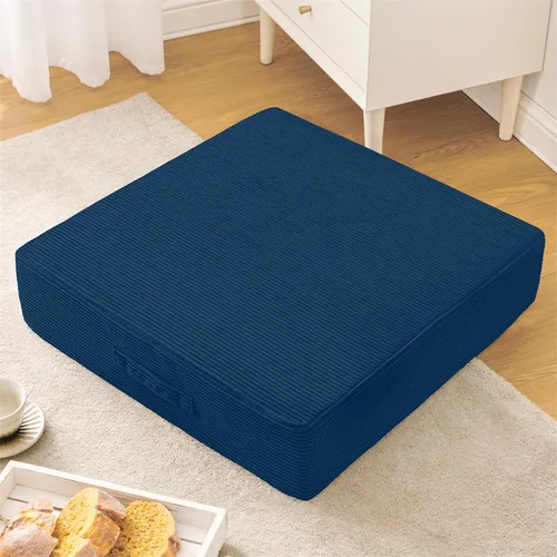 Miniatura 10 de Wellsin Almohadas cuadradas sólidas para el suelo para adultos y niños, cojín grande de meditación con espuma gruesa y funda de terciopelo lavable