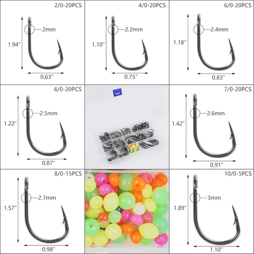 Miniatura 3 de Anzuelos de pesca anzuelos de cebo vivo para agua salada, ganchos circulares de acero inoxidable, 2 ganchos de ayuda fuerte, ganchos afilados