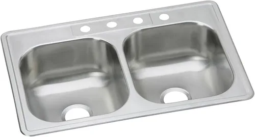 Miniatura 16 de Elkay DSE233194 Dayton Equal - Fregadero de acero inoxidable con doble tazón, 33 x 19