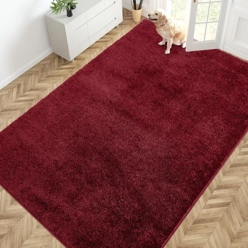 Miniatura 12 de PURRUGS Alfombra de área de fácil cuidado de 4 x 6 pies, antideslizante, lavable a máquina, tapete para puerta de perro, resistente a las manchas